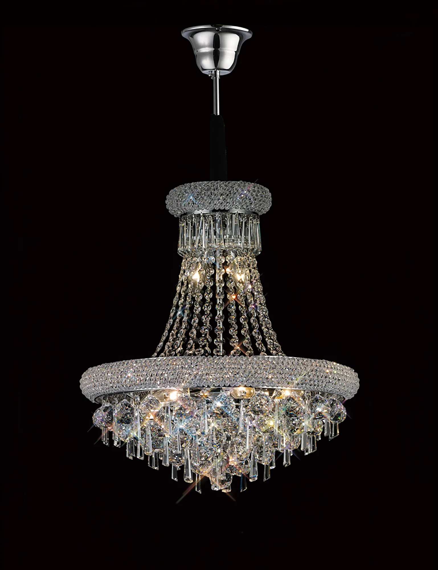 IL31450  Alexandra Crystal Chandelier 9 Light Polished Chrome